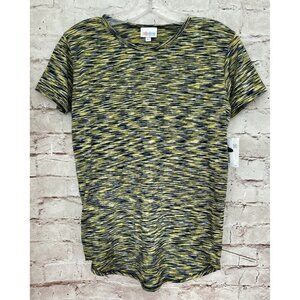 LuLaRoe GRACIE Girls Size 10  Tunic Top Knit Tee Blue Yellow Space Dye Print NEW